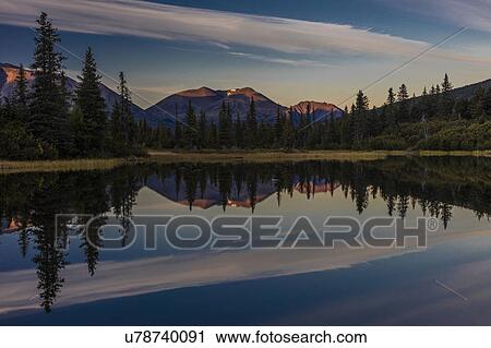 Stock Image - Rainbow Lake, Alaska, the Aleutian Mountain Range, near Willow Alaska. Fotosearch