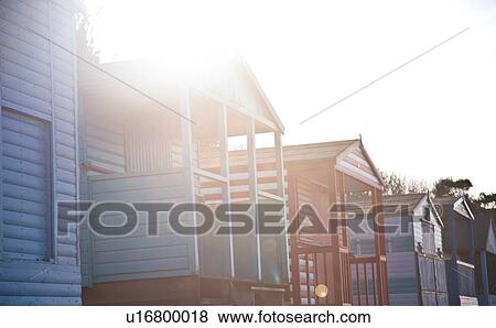 Stock Photo - Row of beach huts. Fotosearch