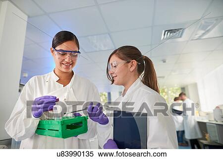 Scientists in laboratory discussing samples View Large Photo Image Stock Photography - Scientists in laboratory discussing samples. Fotosearch