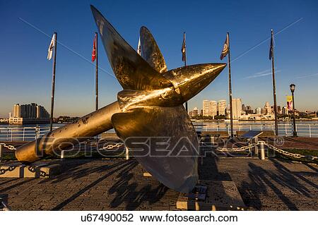Stock Image - SHIP PROPELLER BATTLESHIP NEW JERSEY MUSEUM WATERFRONT CAMDEN NEW JERSEY USA. Fotosearch