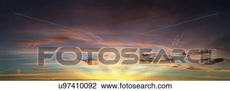 Sky at sunset, panoramic View Large Photo Image Stock Image - Sky at sunset, panoramic. Fotosearch