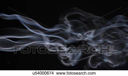 Picture - Smoke on black background. Fotosearch