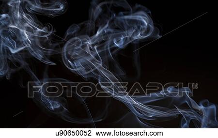 Stock Image - Smoke on black background. Fotosearch