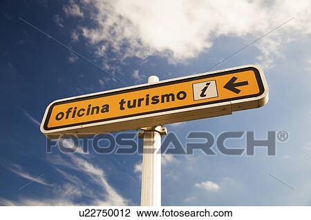 Stock Image - Spanish tourist information sig. Fotosearch