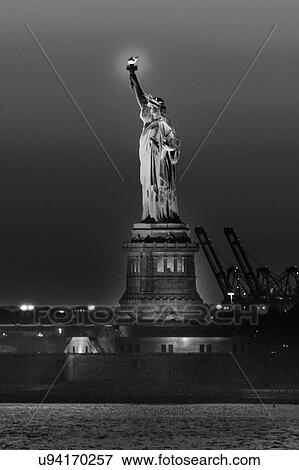 Statue of Liberty sunset. NYC harbor, Manhattan View Large Photo Image Stock Photo - Statue of Liberty sunset. NYC harbor, Manhattan. Fotosearch