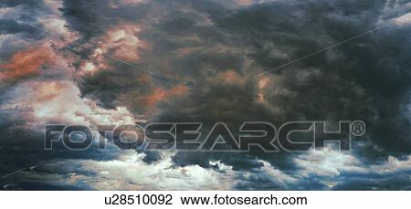 Stock Image - Stormy sky, panorama. Fotosearch