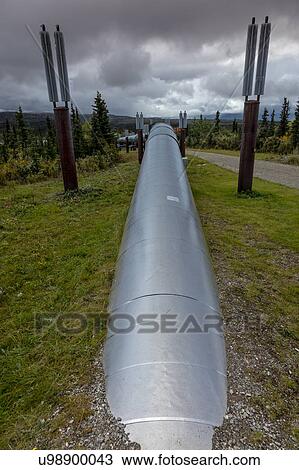 Stock Image - Trans-Alaska Pipeline moves crude oil to Valdez, Alaaska. Fotosearch