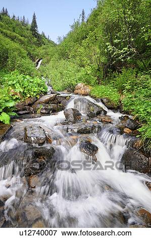 Stock Photo - Ukraine, Ivano-Frankivsk region, Verkhovyna district, Carpathians, Dzembronskie waterfalls. Fotosearch