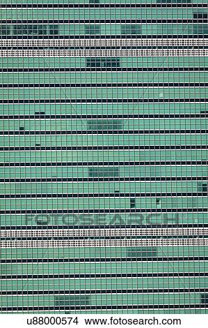 Picture - United Nations Building - closeup of windows, New York, NY. Fotosearch