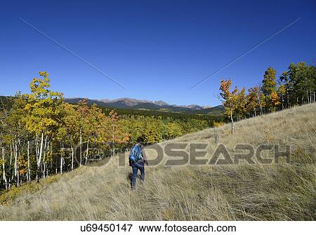 USA, Colorado, Hiker at Kenosha Pass View Large Photo Image Stock Photo - USA, Colorado, Hiker at Kenosha Pass. Fotosearch