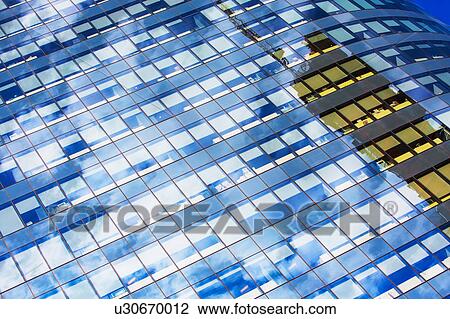 USA, New York, Clouds reflecting in glassy office building View Large Photo Image Stock Image - USA, New York, Clouds reflecting in glassy office building. Fotosearch