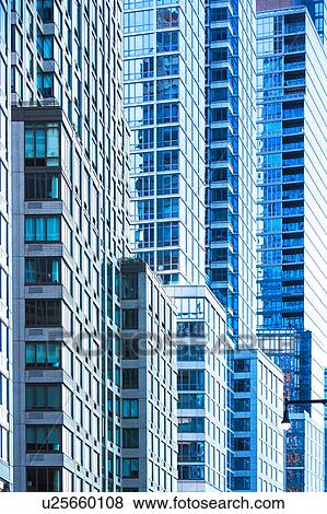 USA, New York, Glass office buildings View Large Photo Image Stock Photo - USA, New York, Glass office buildings. Fotosearch