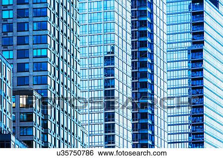 USA, New York, Glass office buildings View Large Photo Image Stock Photograph - USA, New York, Glass office buildings. Fotosearch