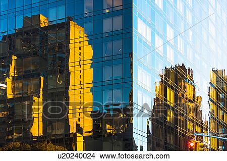 USA, New York, Glassy modern building in big city View Large Photo Image Picture - USA, New York, Glassy modern building in big city. Fotosearch