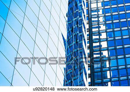 Stock Photo - USA, New York, Glassy office skyscrapers. Fotosearch