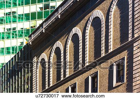 USA, New York, Old building and office block in background View Large Photo Image Stock Photo - USA, New York, Old building and office block in background. Fotosearch