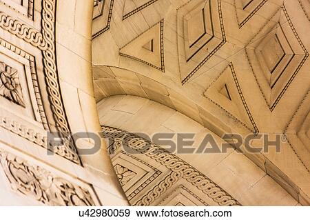 Stock Photo - USA, New York, Old building with ornate ceiling. Fotosearch