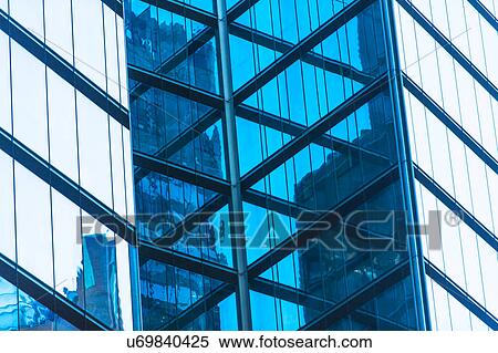 Stock Photography - USA, New York, Reflections in office building. Fotosearch