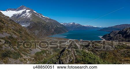 Stock Image - View Of Portage Glacier From Portage Pass Sc Alaska Summer. Fotosearch