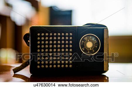 Picture - Vintage radio on table. Fotosearch