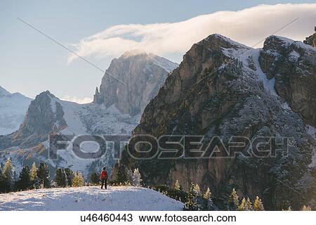 Young woman looking at view, Limides Lake, South Tyrol, Dolomite Alps, Italy View Large Photo Image Stock Image - Young woman looking at view, Limides Lake, South Tyrol, Dolomite Alps, Italy. Fotosearch