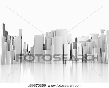 Stock Photo - Abstract cityscape, illustration.. Fotosearch