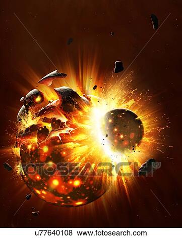 Stock Photo - Artwork of the central regions of a protoplanetary disc. Planets are formed inside giant discs of gas and dust called protoplanetary discs, or proplyds for short. They are a natural consequence of the star formation process, with the star forming at.... Fotosearch