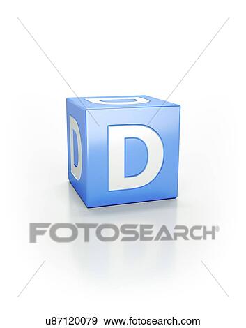 Stock Photo - Blue cube with letter D.. Fotosearch