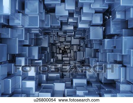 Blue cubes, illustration. View Large Photo Image Picture - Blue cubes, illustration.. Fotosearch