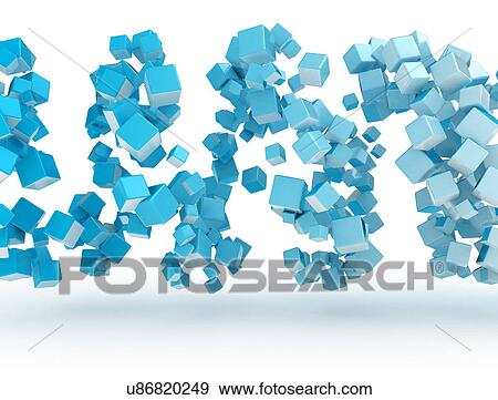 Stock Photo - Blue cubes, illustration.. Fotosearch
