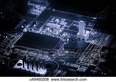 Computer circuit board and microchip. View Large Photo Image Stock Photo - Computer circuit board and microchip.. Fotosearch