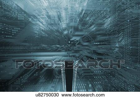 Stock Image - Computer mother board.. Fotosearch