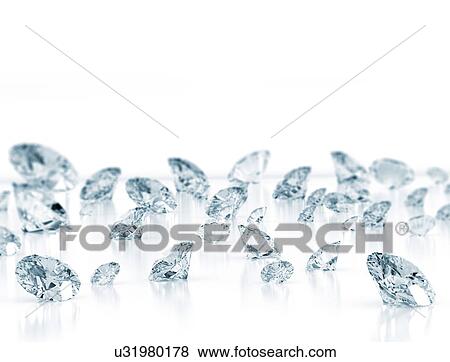 Stock Photo - Diamonds against white background.. Fotosearch