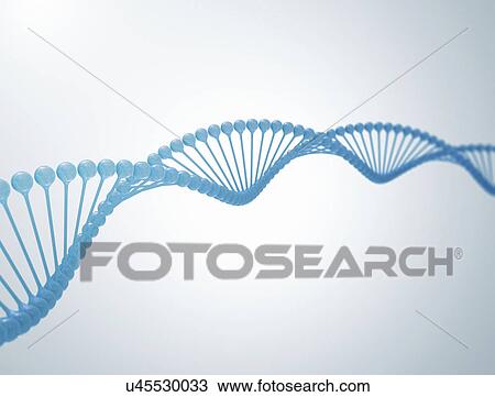 Stock Image - Dna strand against a white background.. Fotosearch