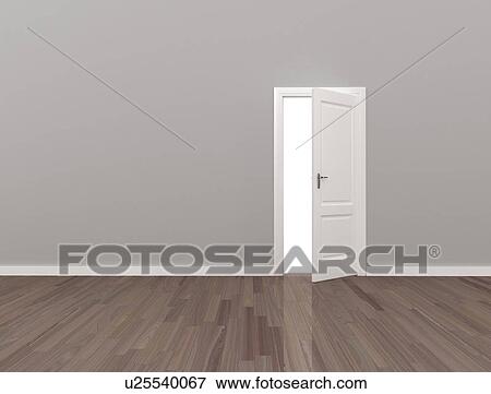 Empty room with open door. View Large Photo Image Stock Photo - Empty room with open door.. Fotosearch