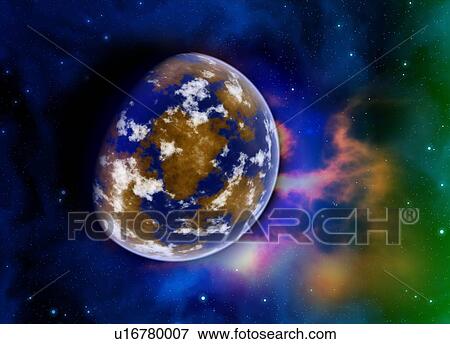 Stock Photo - Futuristic planet, illustration.. Fotosearch