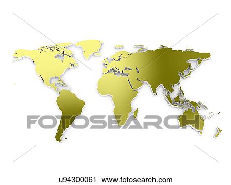 Gold world map, illustration. View Large Photo Image Stock Image - Gold world map, illustration.. Fotosearch