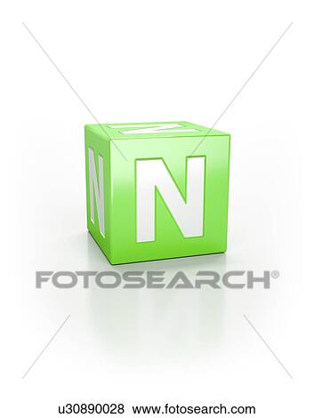 Green cube with letter N. View Large Photo Image Stock Photo - Green cube with letter N.. Fotosearch
