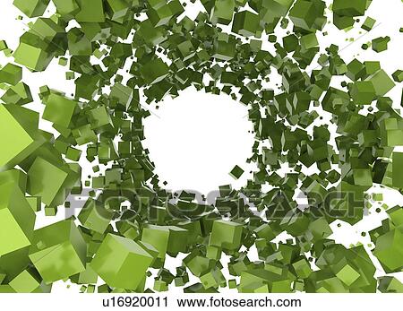 Stock Image - Green cubes, illustration.. Fotosearch