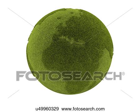 Green globe covered in grass, illustration. View Large Photo Image Stock Photo - Green globe covered in grass, illustration.. Fotosearch