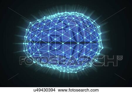 Picture - Human brain network, illustration.. Fotosearch