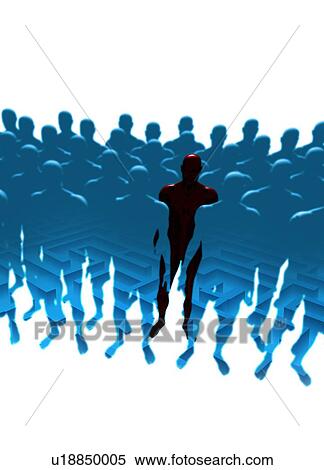 Human figure standing out from the crowd, illustration. View Large Photo Image Stock Photography - Human figure standing out from the crowd, illustration.. Fotosearch