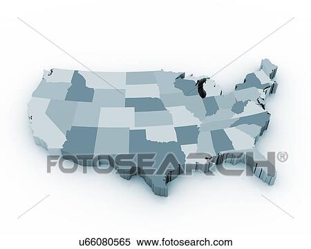 Stock Photography - Map of the US, illustration.. Fotosearch