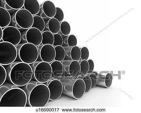 Stock Photo - Metal tubes against a white background.. Fotosearch