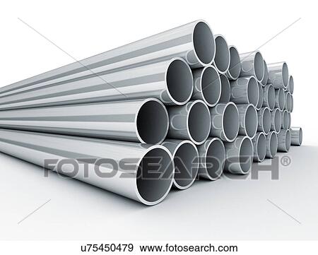 Stock Photo - Metal tubes against a white background.. Fotosearch