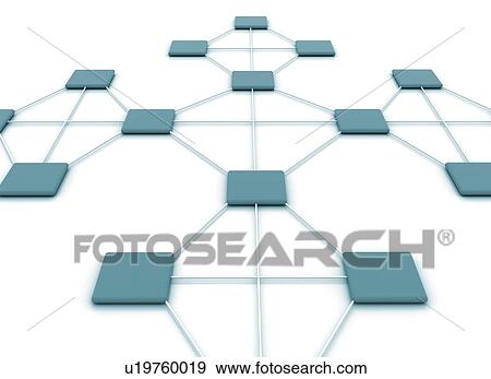 Stock Photo - Network with green squares, illustration.. Fotosearch