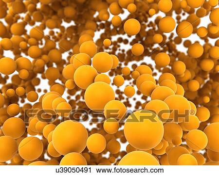 Stock Image - Orange spheres, illustration.. Fotosearch