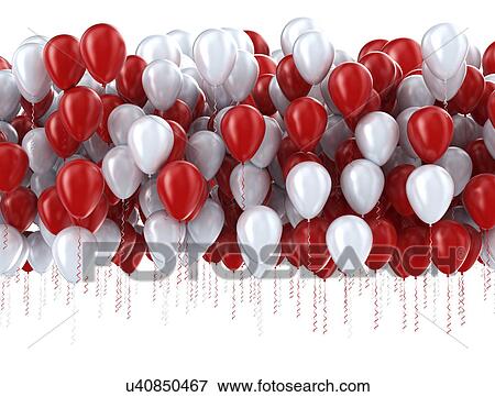 Red and white balloons, illustration. View Large Photo Image Stock Photo - Red and white balloons, illustration.. Fotosearch