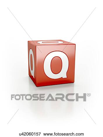 Stock Photo - Red cube with letter Q.. Fotosearch