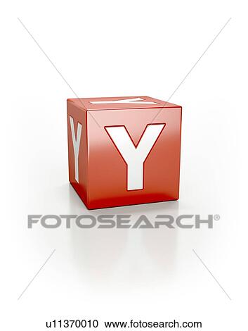 Stock Image - Red cube with letter Y.. Fotosearch